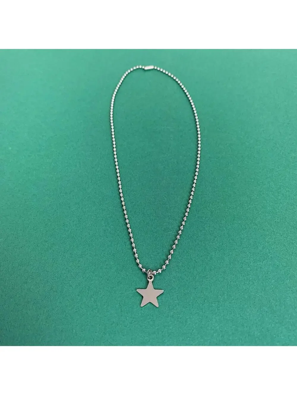 Cyber Steel Star Pendant y2k style choker necklace. Chain is unisex. 17.5